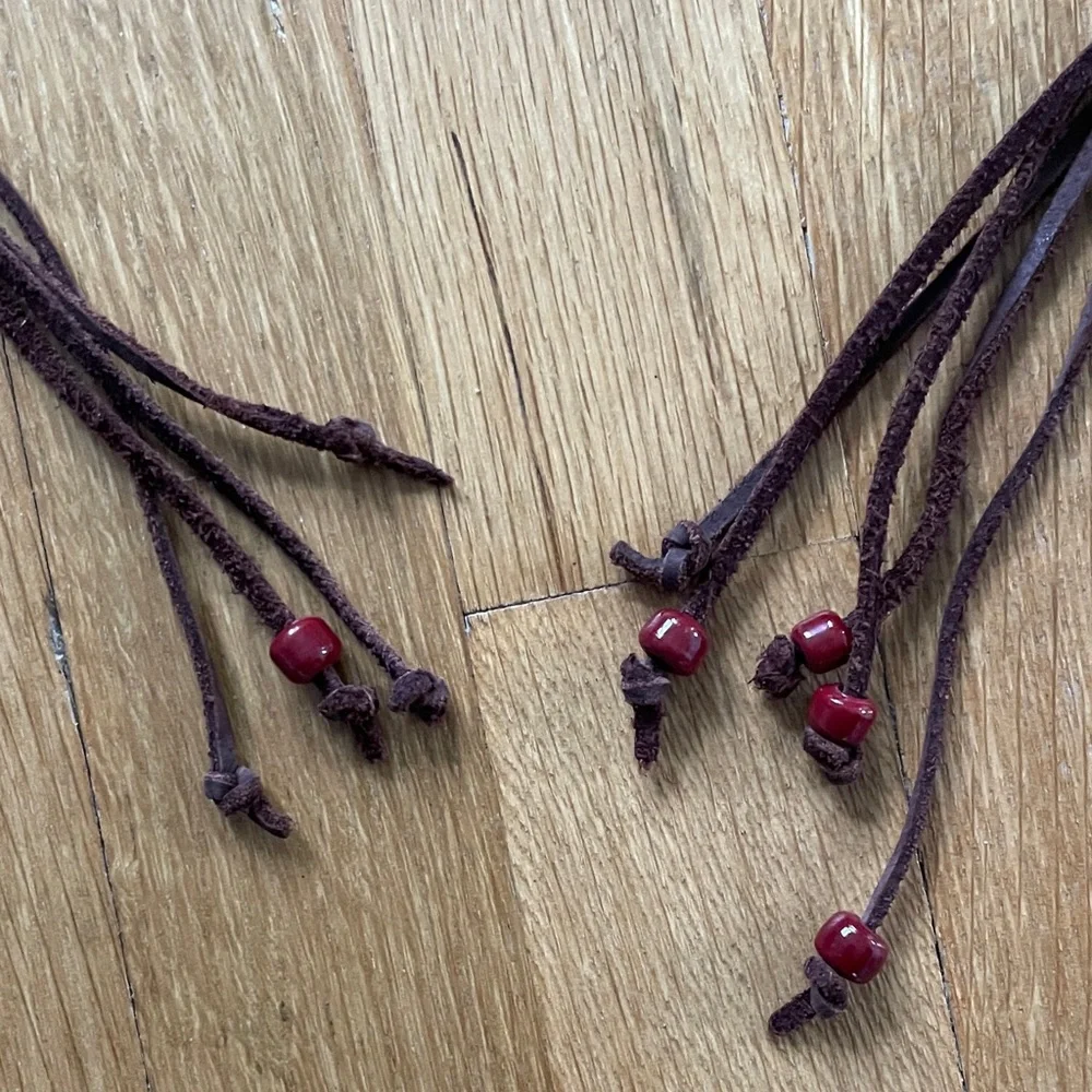Festival J. Crew Belt-Vintage Beaded and Braided Brown & Red; Hippie Boho Vibes